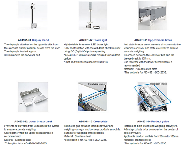 Check weighing accessories